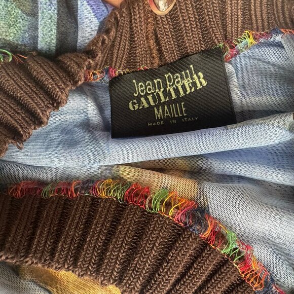 VTG Jean Paul Gaultier MAILLE fuzzi tattoo Dali print mesh dress - Picture 9 of 13